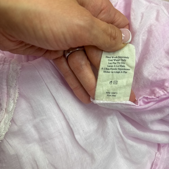 LoveShackFancy Gwen Ruffle Cotton Eyelet Minidress Tie Dye Pink Size Medium - Picture 7 of 7